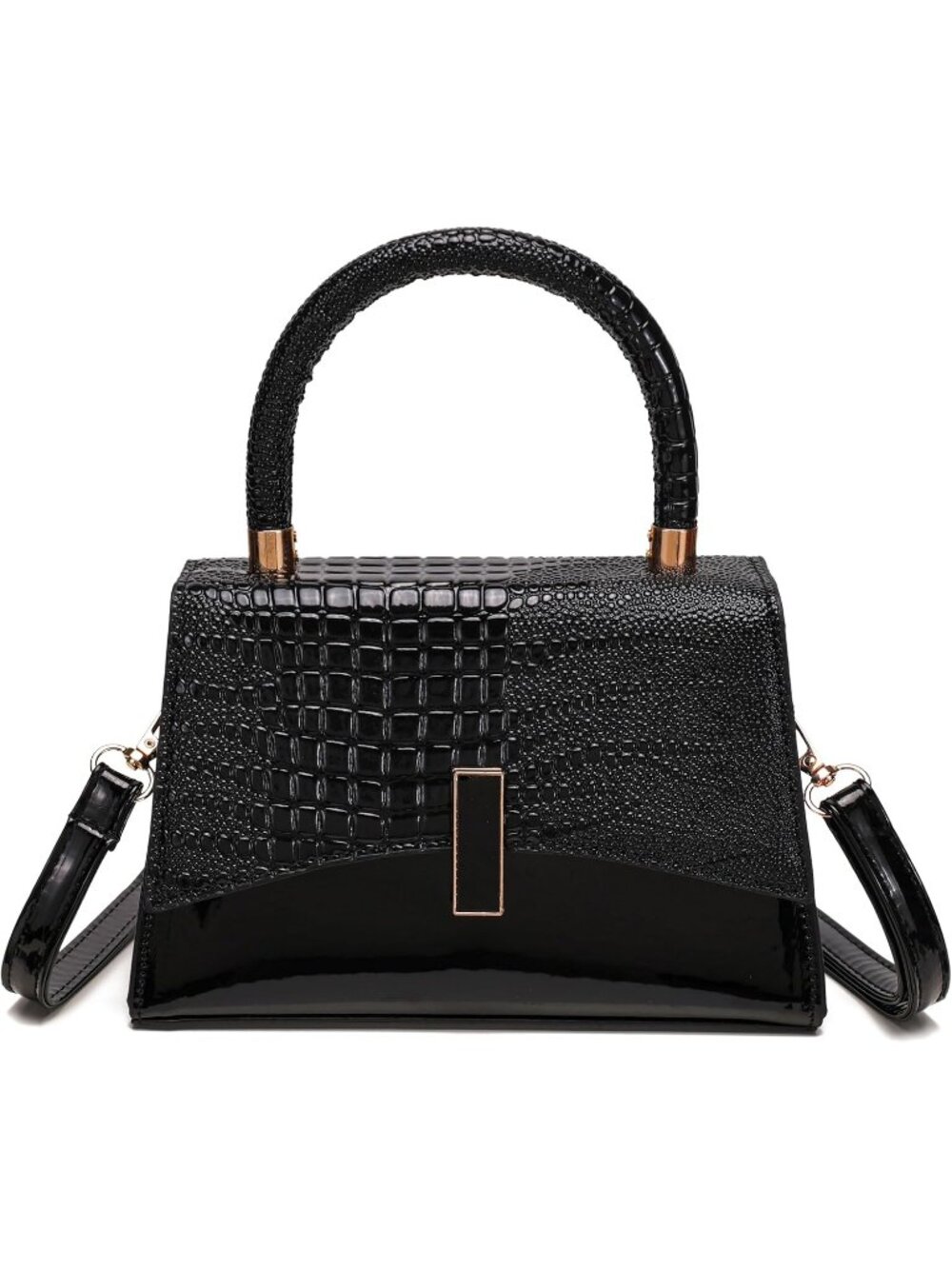 Women's 8 Black Small Crossbody Bag Mini Satchel Cute Shoulder Purse Bag